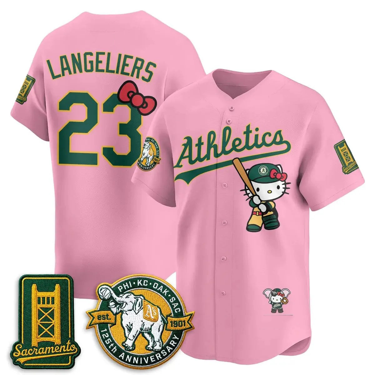 Oakland Athletics #23 Shea Langeliers Pink Thaam Meow KT 2026 Vapor Limited Stitched Jersey
