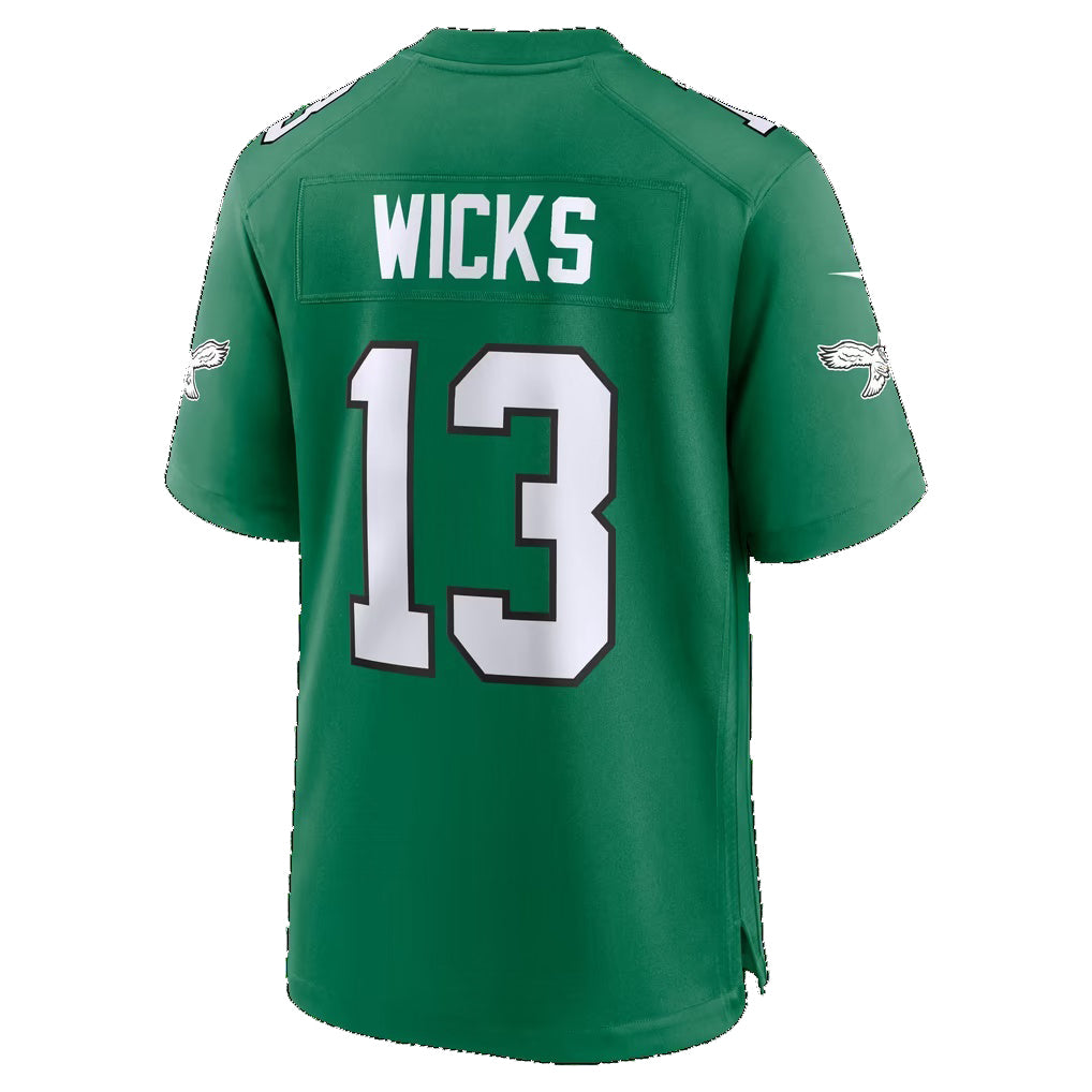 P.Eagles #13 Dontayvion Wicks Kelly Green Alternate Game Football jersey Thaam
