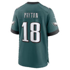 P.Eagles #18 Cole Payton Midnight Green Team Game Football jersey Thaam
