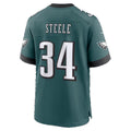 P.Eagles #34 Carson Steele Midnight Green Team Game Football jersey Thaam