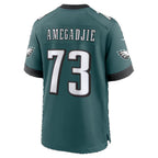 P.Eagles #73 Kiran Amegadjie Midnight Green Team Game Football jersey Thaam