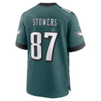 P.Eagles #87 Eli Stowers Midnight Green Team Game Football jersey Thaam