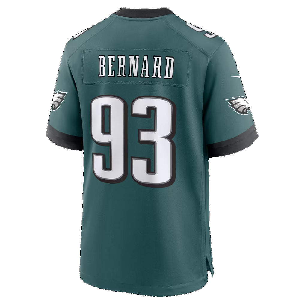 P.Eagles #93 Uar Bernard Midnight Green Team Game Football jersey Thaam