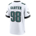 P.Eagles #98 Jalen Carter White Game Jersey Thaam