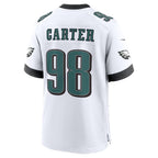 P.Eagles #98 Jalen Carter White Game Jersey Thaam