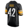 P.Steelers #42 Car'lin Vigers Black Team Game Football jersey Thaam