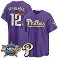 Philadelphia Phillies #12 Kyle Schwarbe Purple Thaam Halloween 2026 Vapor Limited Stitched Jersey