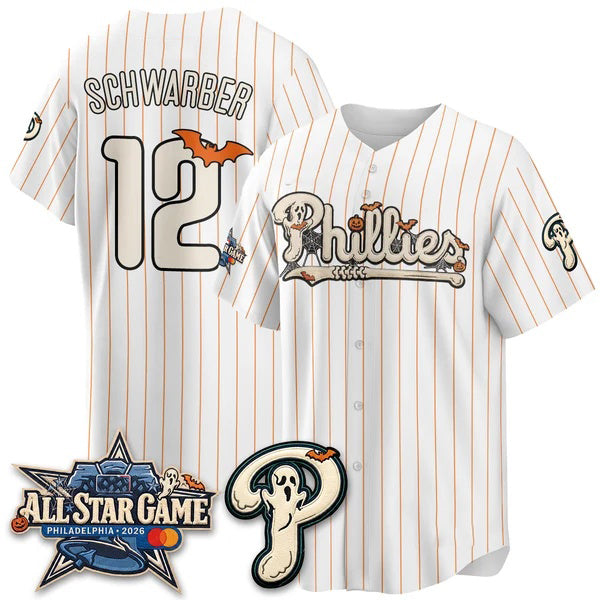 Philadelphia Phillies #12 Kyle Schwarbe White Thaam Halloween 2026 Vapor Limited Stitched Jerseys