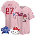 Philadelphia Phillies #27 Aaron Nola Pink Thaam Meow KT Vapor Limited V2 Stitched Jersey