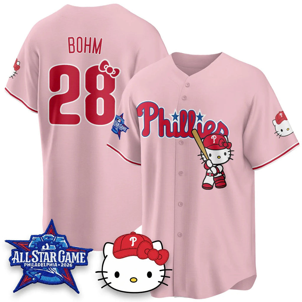 Philadelphia Phillies #28 Alec Bohm Pink Thaam Meow KT Vapor Limited V2 Stitched Jersey