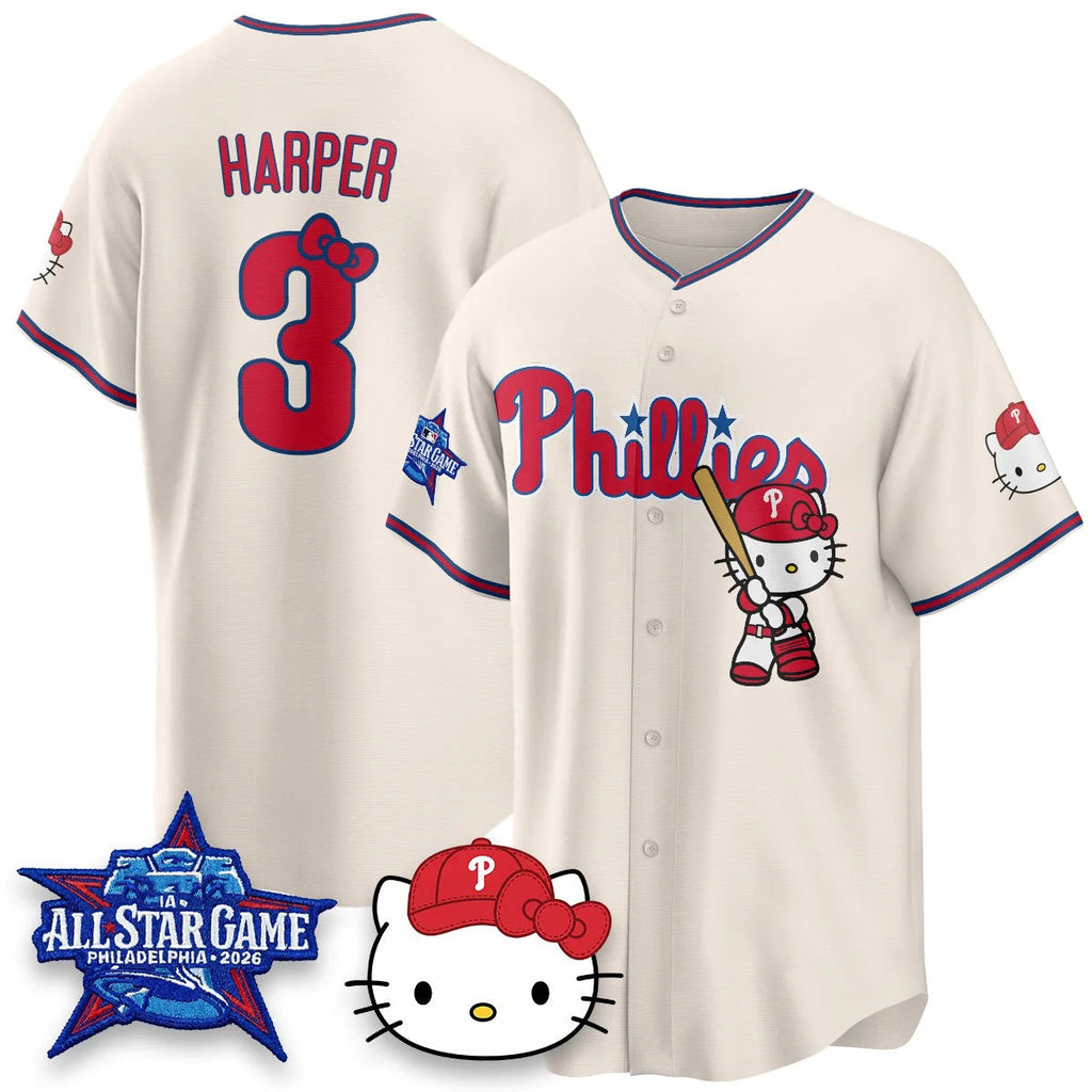 Philadelphia Phillies #3 Bryce Harper Cream Thaam Meow KT Vapor Limited V2 Stitched Jersey