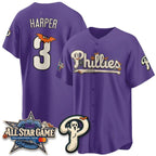 Philadelphia Phillies #3 Bryce Harper Purple Thaam Halloween 2026 Vapor Limited Stitched Jersey