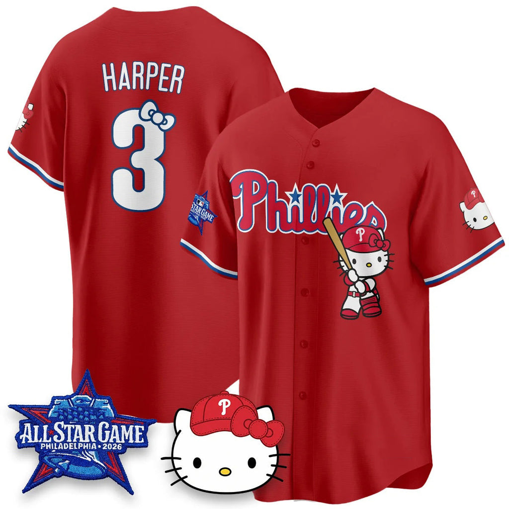 Philadelphia Phillies #3 Bryce Harper Red Thaam Meow KT Vapor Limited V2 Stitched Jersey