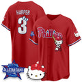 Philadelphia Phillies #3 Bryce Harper Red Thaam Meow KT Vapor Limited V2 Stitched Jersey