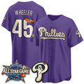 Philadelphia Phillies #45 Zack Wheeler Purple Thaam Halloween 2026 Vapor Limited Stitched Jersey