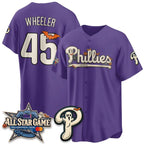 Philadelphia Phillies #45 Zack Wheeler Purple Thaam Halloween 2026 Vapor Limited Stitched Jersey