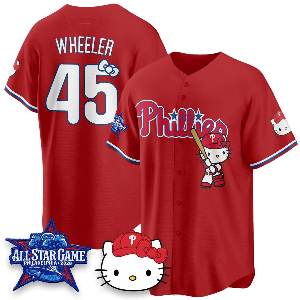 Philadelphia Phillies #45 Zack Wheeler Red Thaam Meow KT Vapor Limited V2 Stitched Jersey