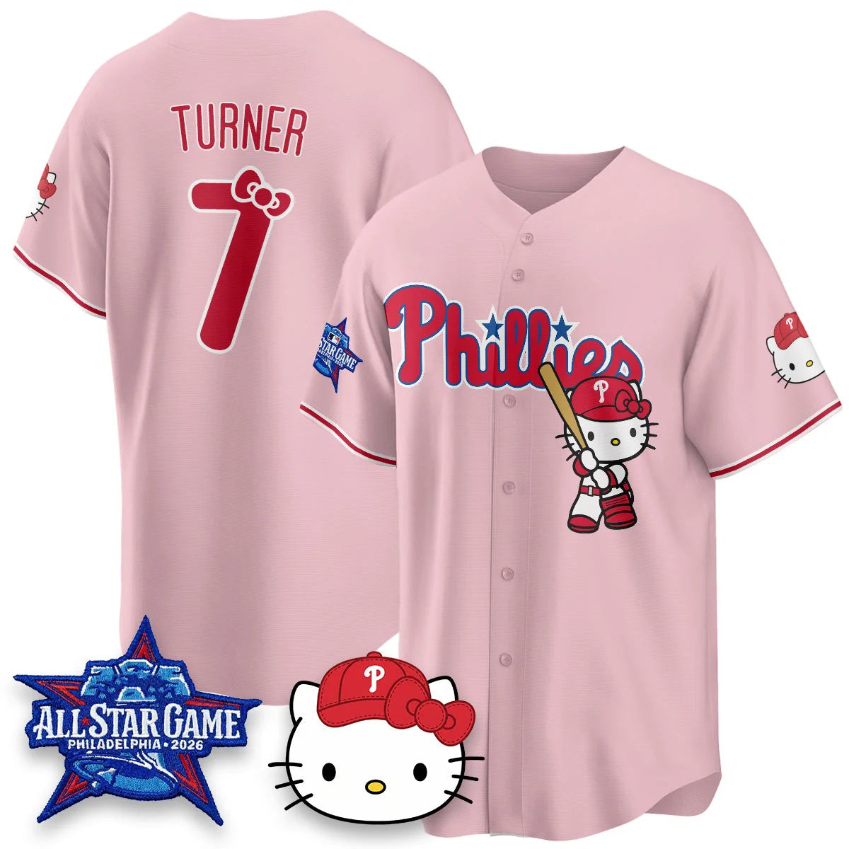 Philadelphia Phillies #7 Trea Turner Pink Thaam Meow KT Vapor Limited V2 Stitched Jersey