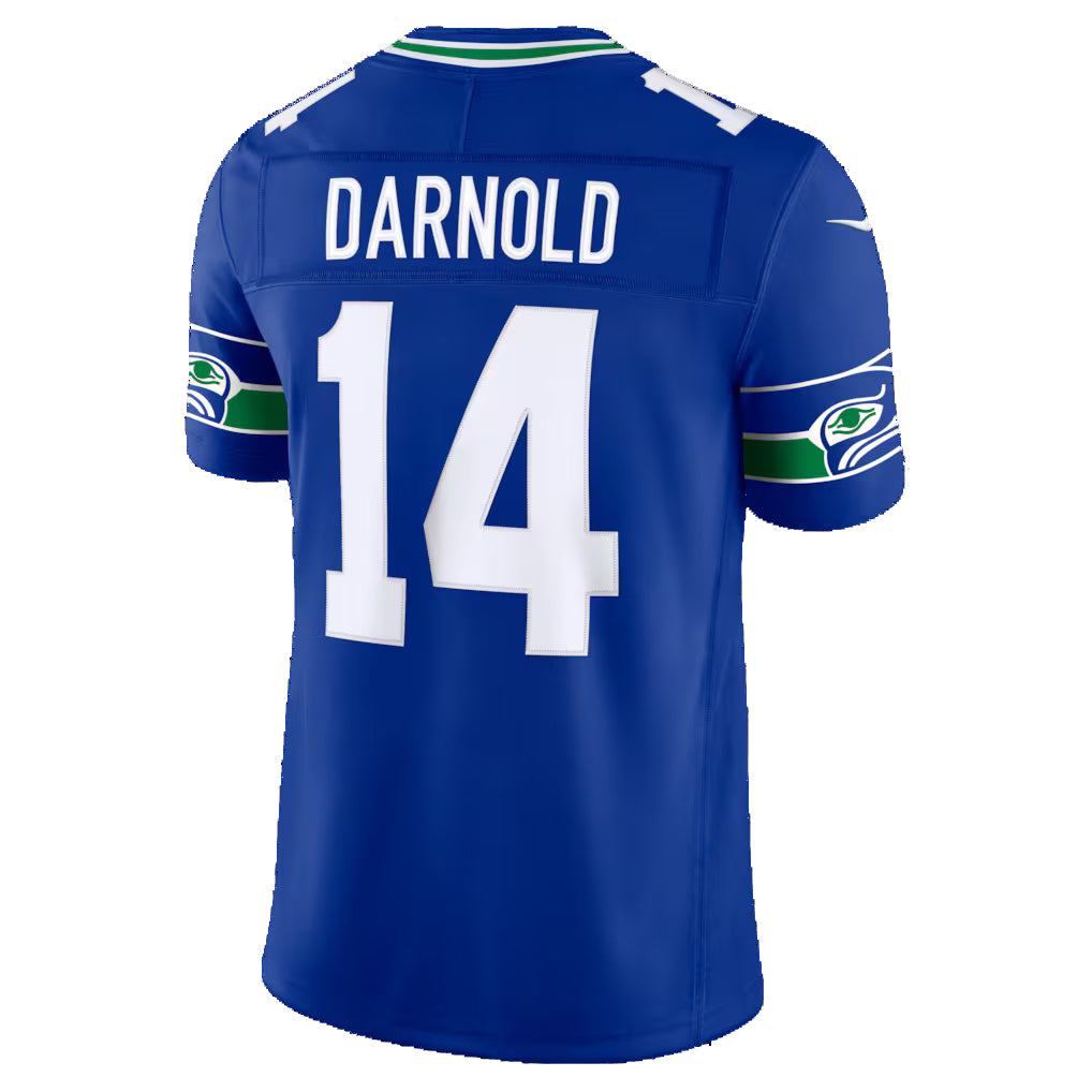 S.Seahawks #14 Sam Darnold Royal Alternate Vapor F.U.S.E. Stitched Limited Jersey Thaam