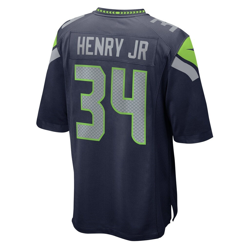 S.Seahawks #34 Robert Henry Jr College Navy Team Game Jersey THAAM
