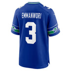 S.Seahawks #3 Nick Emmanwori Royal Alternate Game Player Football jersey Thaam