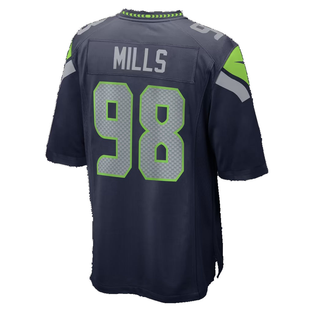 S.Seahawks #98 Rylie Mills College Navy Team Game Football jersey Thaam