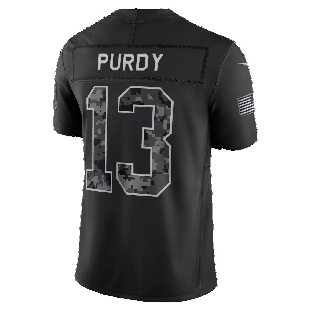 SF.49ers #13 Brock Purdy Black 2026 Salute to Service Stitched Limited Football jersey Thaam