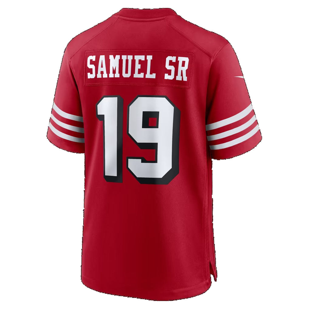 SF.49ers #19 Deebo Samuel Sr Scarlet Alternate Game Football jersey Thaam