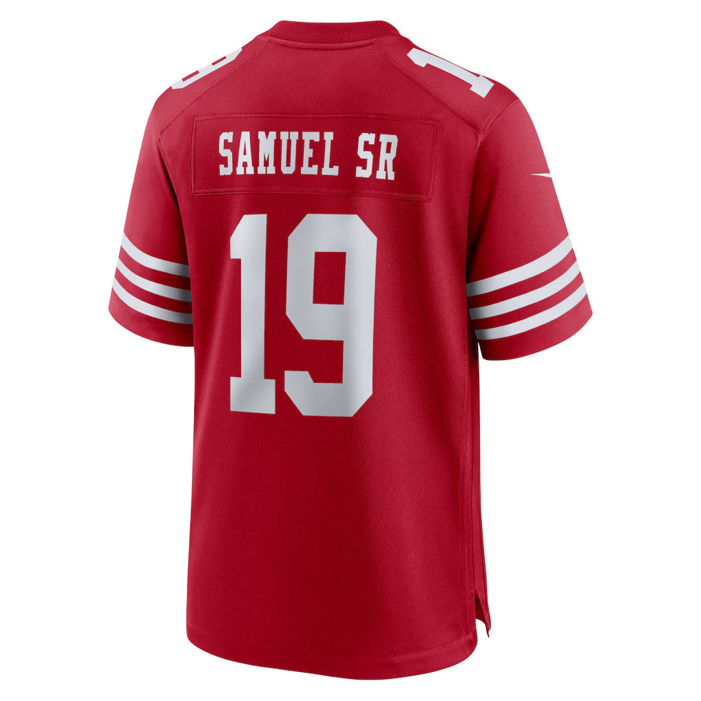 SF.49ers #19 Deebo Samuel Sr Scarlet Team Game Jersey Thaam