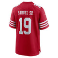 SF.49ers #19 Deebo Samuel Sr Scarlet Team Game Jersey Thaam