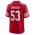 SF.49ers #53 Jaden Dugger Scarlet Team Game Football jersey Thaam
