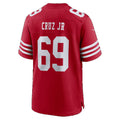 SF.49ers #69 Enrique Cruz Jr. Scarlet Team Game Football jersey Thaam