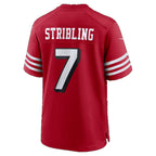 SF.49ers #7 De'Zhaun Stribling Scarlet Alternate Game Football jersey Thaam