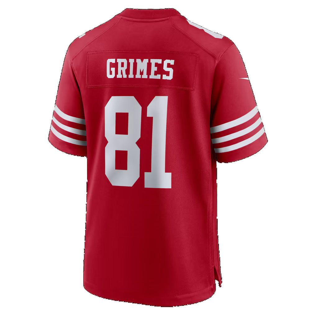 SF.49ers #81 Wesley Grimes Scarlet Team Game Football jersey Thaam