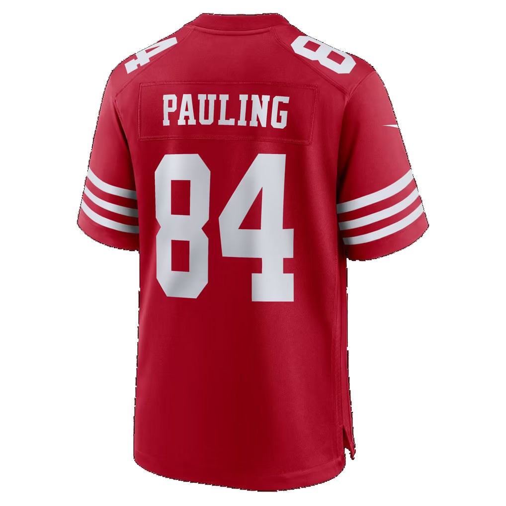 SF.49ers #84 Will Pauling Scarlet Team Game Football jersey Thaam