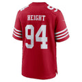 SF.49ers #94 Romello Height Scarlet Team Game Football jersey Thaam