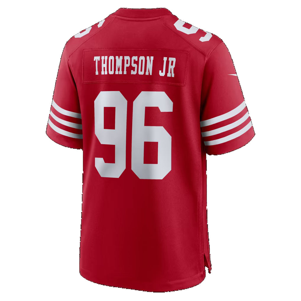 SF.49ers #96 James Thompson Jr Scarlet Team Game Football jersey Thaam