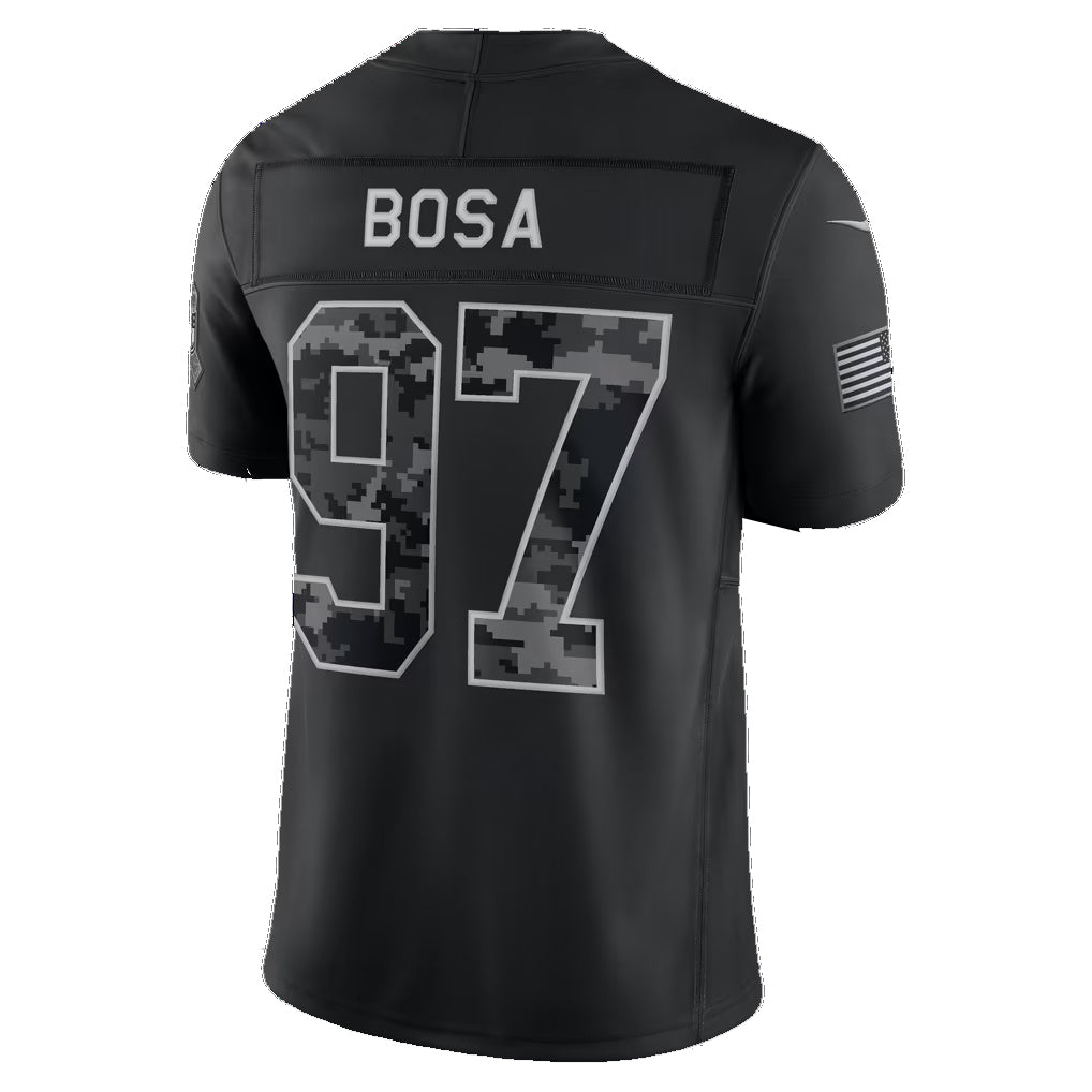 SF.49ers #97 Nick Bosa Black 2026 Salute to Service Stitched Limited Football jersey Thaam