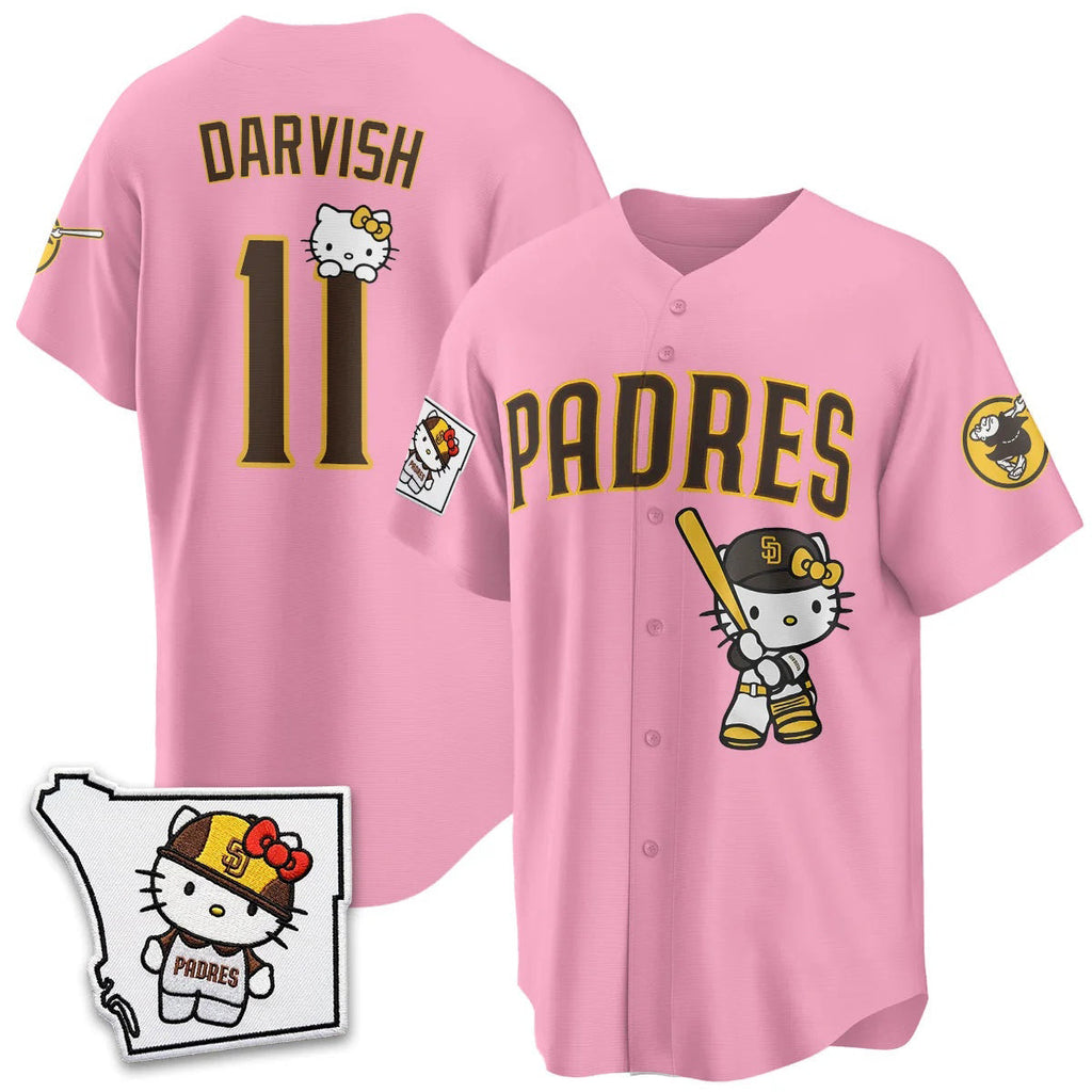 San Diego Padres #11 Yu Darvish Pink Thaam Meow KT Vapor Limited All V2 Stitched Jersey