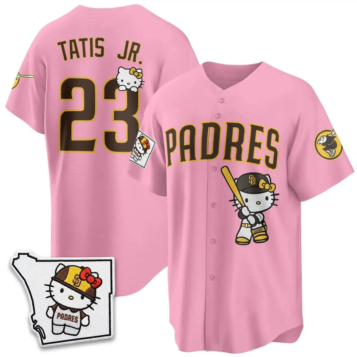 San Diego Padres #23 Fernando Tatis Jr. Pink Thaam Meow KT Vapor Limited All V2 Stitched Jersey