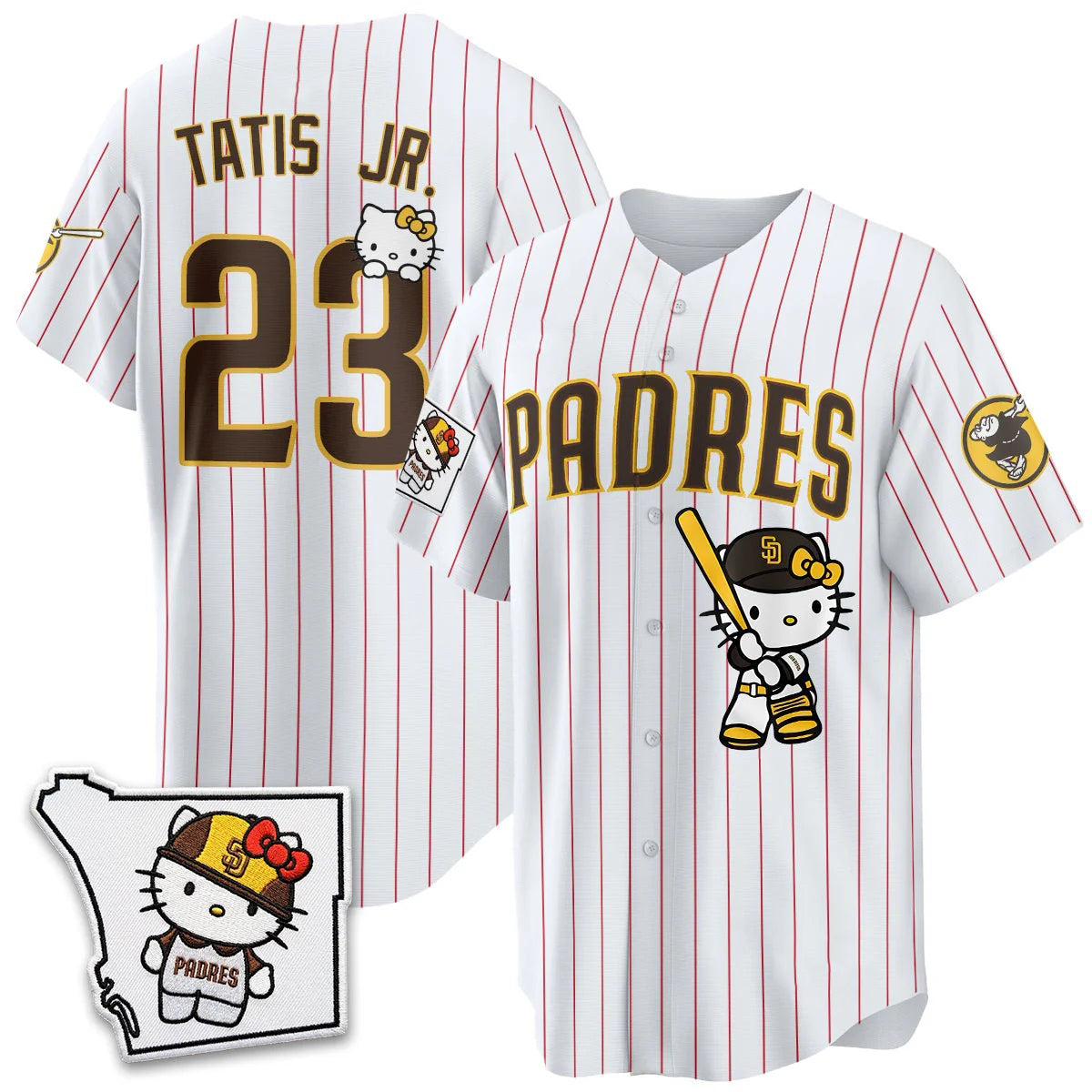 San Diego Padres #23 Fernando Tatis Jr. Pinstripe Pink Thaam Meow KT Vapor Limited All V2 Stitched Jersey