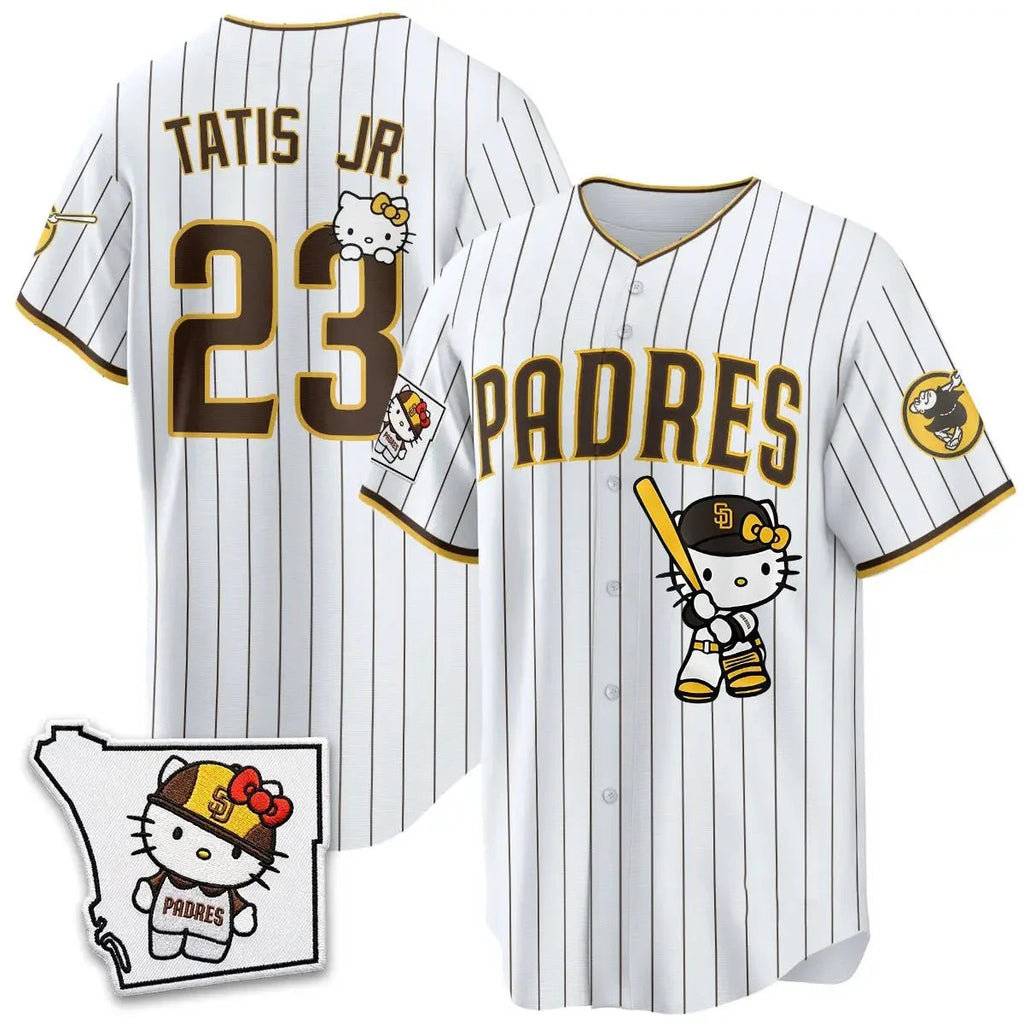 San Diego Padres #23 Fernando Tatis Jr. Pinstripe White Thaam Meow KT Vapor Limited All V2 Stitched Jersey