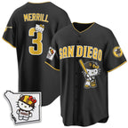 San Diego Padres #3 Jackson Merrill Black Thaam Meow KT Vapor Limited All V2 Stitched Jersey