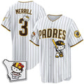San Diego Padres #3 Jackson Merrill Pinstripe White Thaam Meow KT Vapor Limited All V2 Stitched Jersey
