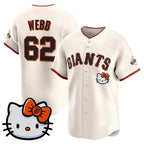 San Francisco Giant #62 Logan Webb Cream Thaam Meow KT Vapor Premier Limited All Stitched Jersey