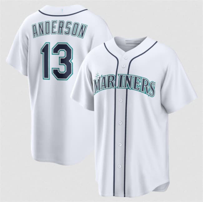Seattle Mariners #13 Kade Anderson White Cool Base Limited Stitched Jersey THAAM