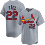 St. Louis Cardinals #22 Joshua B¨¢ez Gray 2024 Away Limited Stitched Jersey THAAM