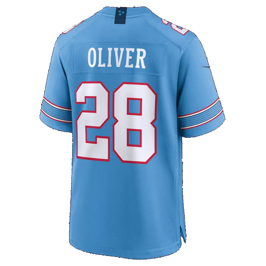 T.Titans #28 Isaiah Oliver Light Blue Team Game Football jersey Thaam