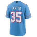 T.Titans #35 Michael Carter Light Blue Team Game Football jersey Thaam