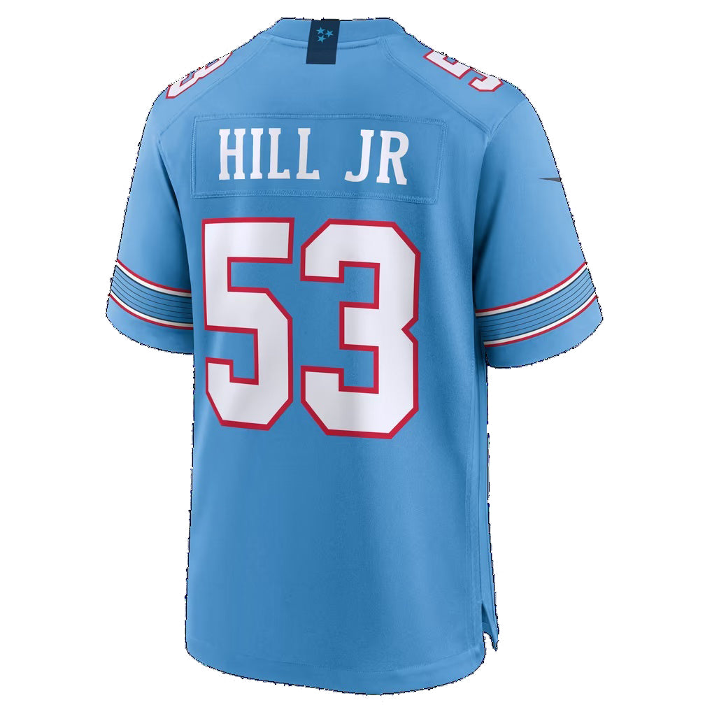 T.Titans #53 Anthony Hill Jr. Light Blue Team Game Football jersey Thaam